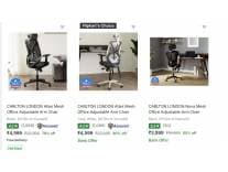 Carlton London Office Study Chairs upto 81% off starting From Rs.4274 @ flipkart