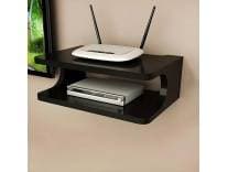 [Apply 3% Coupon] Dime Store Set top Box Stand | WiFi Router Holder Wooden Wall Shelves | Setup Box Stand for Home | Wall Mount Stylish WiFi Router Holder TV Cabinet Living Room Furniture Rs. 194 - Amazon