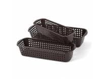 Go Hooked Rectangular Plastic Drawer Organizer (Set of 3) – Multipurpose Storage Basket for Makeup, Stationery, Desk & Home Organization - Durable & Compact (Brown) Rs. 199 - Amazon