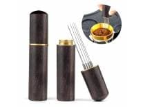 Supvox® Espresso Coffee Stirrer Pin Tamper 6 Needles Ground Coffee Stirrer 0.4mm Fine Pin Tamper for Espresso Coffee Making Natural Ebony Wooden Handle Pin Coffee Tamper Rs.219 @ Amazon