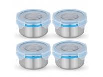 STEELLOCK Stainless Steel Airtight Container with Lid | Leakproof, BPA-Free | Multipurpose Food Storage Containers/Tiffin/Dabba for Office, School & Kitchen | SL-1201-set of 4, 280ml each, Blue Rs.257 @ Amazon