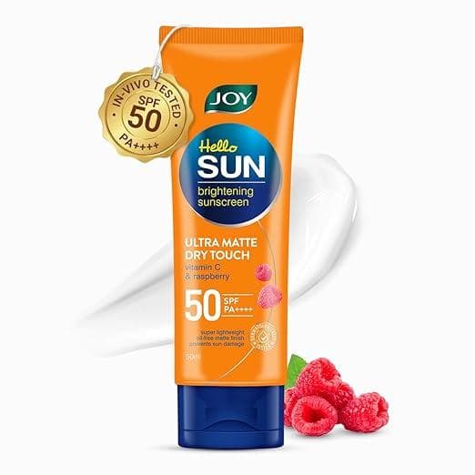 Joy SPF 50 PA++++ Matte Sunscreen for Oily Skin, 50ml | INVIVO Tested | Travel & Purse Size | Zero White Cast, Water Resistant Broad Spectrum Face Sunscreen for On-The-Go Use Rs.193 @ Amazon