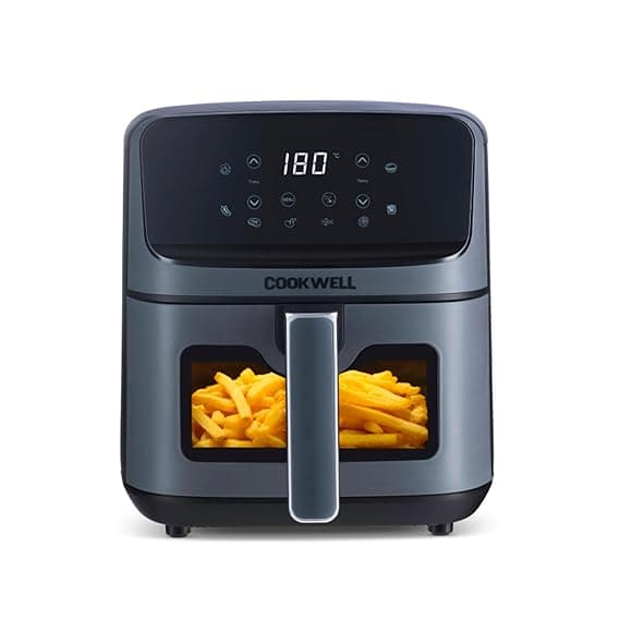 Cookwell Air Fryer - 5L With See Through Window - 1400W (Grey & Black) Rs. 3199 - Amazon