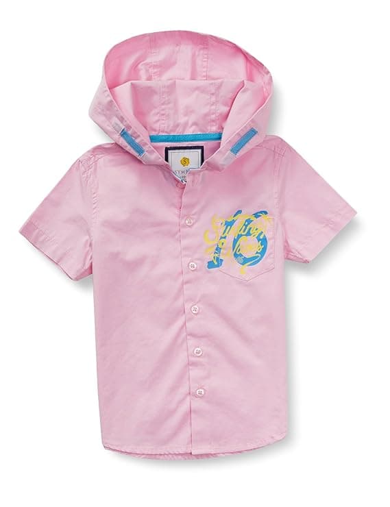 Amazon Brand - Symbol Boys 100% Cotton Hooded Casual Shirt | Half Sleeves | Regular Fit | Age 2-7 Years Rs. 248 - Amazon