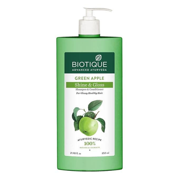 Biotique Green Apple Shine & Gloss Shampoo & Conditioner| Promotes Healthy, Shiny and Glossy Hair | Nourishes Scalp | Makes Hair Soft & Smooth |100% Botanical Extracts| All Skin Types | 650ml Rs.326 @ Amazon