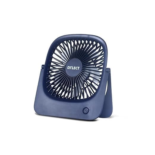 Dylect® Briza Flow Foldable Rechargeable Fan | 2000mAh Battery | Type-C | 4 Speed Modes with Natural Breeze Mode | Upto 8h Runtime | Silent BLDC Motor | Portable Fan for Home/Office/Travel | Blue Rs. 577 - Amazon
