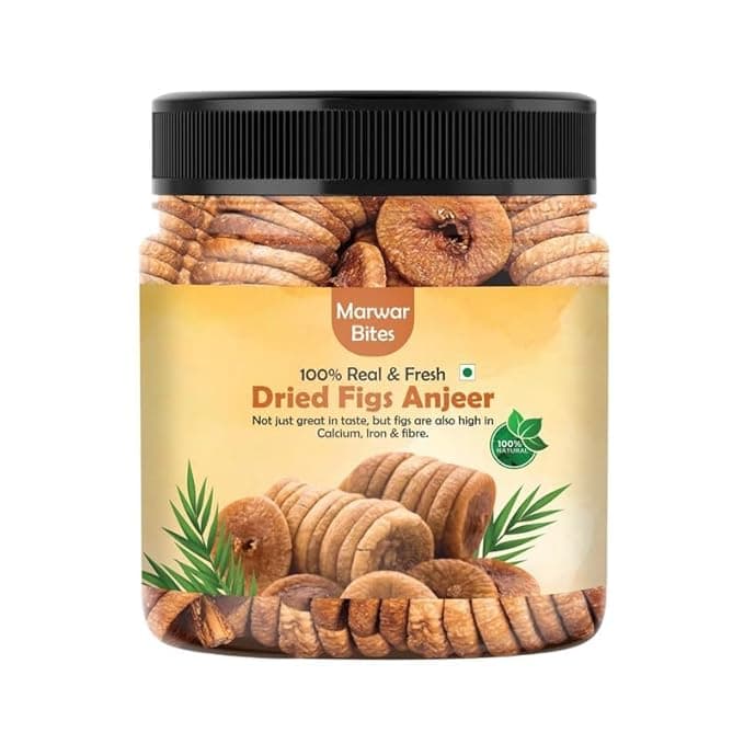 MarwarBites Premium Afghani Anjeer 1KG | Soft Juicy Dried Figs Dry Fruit | No Added Sugar | Rich Source Of Fiber | Low in Fat | Healthy Snack Jar Pack Rs.399 @ Amazon