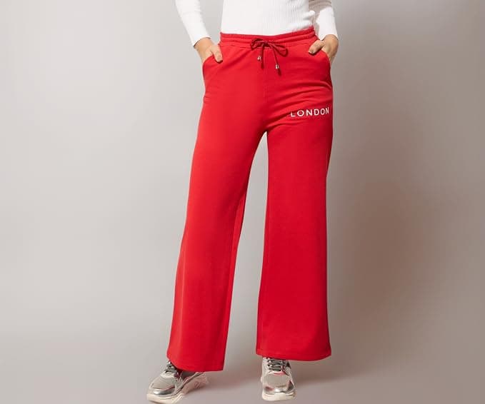 barcino Black Terry New York Print Track Pants Rs. 209 - Amazon
