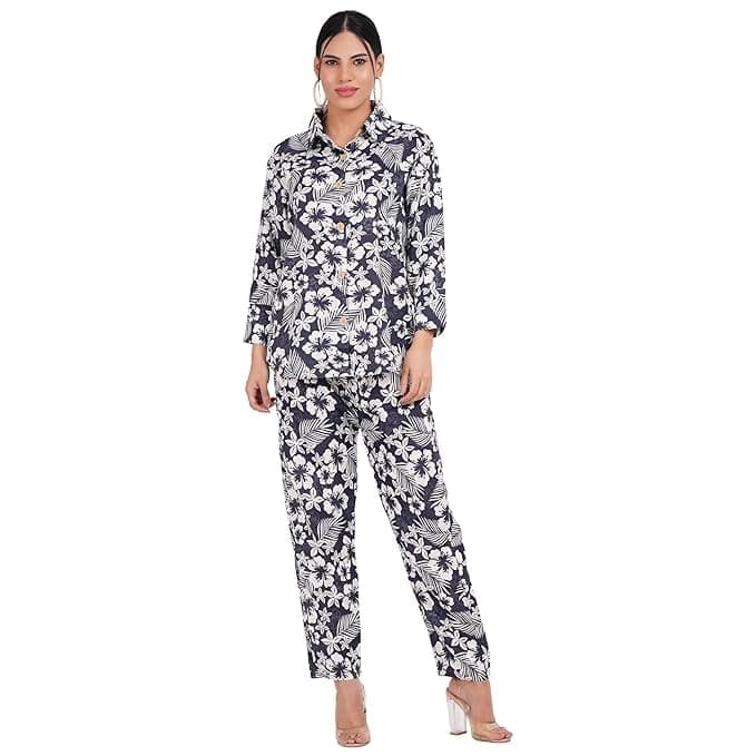 Women's Co-Ord Set - Casual Wear Shirt & Pant Set | Fancy Top and Bottom Outfit | Full Matching Set for Women | Stylish Kurta Pant Set Rs.363 @ Amazon