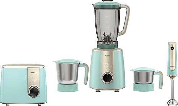 [HDFC CC OFFER] Havells Craft Kitchen Harmony Combo for Premium and Modern Kitchens | Mixer Grinder + Toaster + Hand Blender | Perfect Kitchen Companion and Gifting Range (Blue & Golden) Rs. 9034 - Amazon