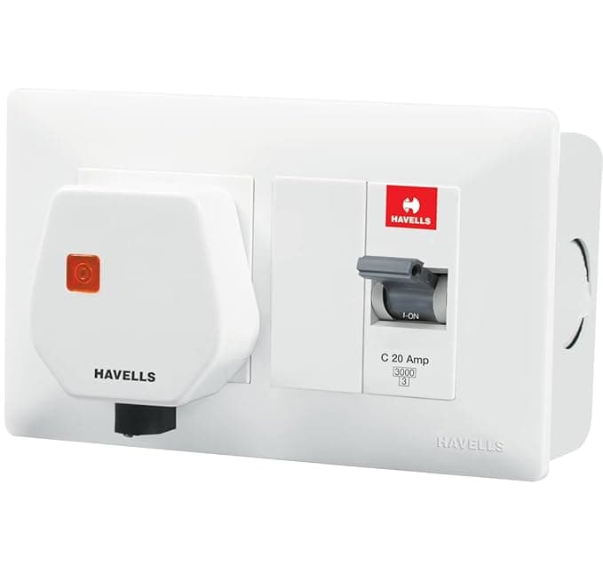 Havells DBOXx MCB Protected Socket PVC Plastic Base Model (White) Rs. 514 - Amazon