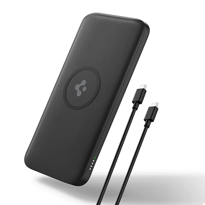 Spigen 2 in1 10000 mAh Wireless Charging Power Bank with USB-A | USB-C 20W Fast Charging, Included Type-C to C Cable, Lithium Polymer - Black Rs.949 @ Amazon