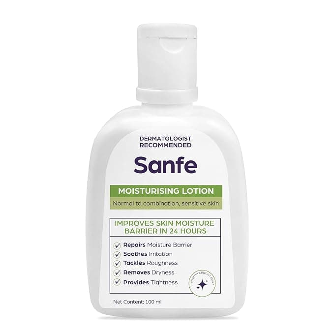 Sanfe Moisturising Lotion | Improves skin moisture barrier in 24 hours | For normal to combination, sensitive skin | 100ml Rs. 106 - Amazon