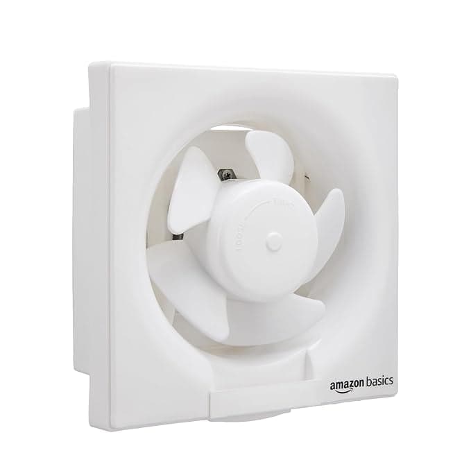 Amazon Basics Axial 6'' Fan | 22W | 7 Blades | 135 mm Sweep | 7.5 dB Low Noise | Window Mount | Wall Switch Control | White Plastic Body Rs. 625 - Amazon