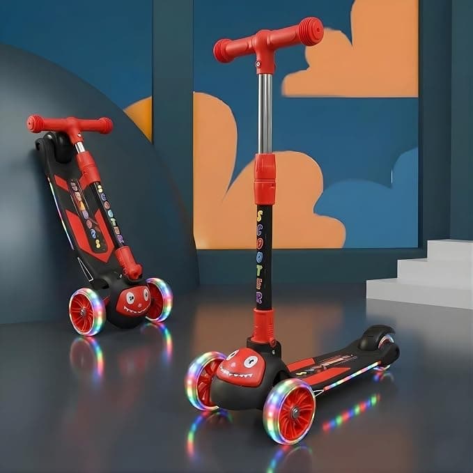 Crackles Foldable Kick Scooter for Kids with LED Light Wheels | Skating Cycle Style Scooter with Adjustable Handle & Foldable Design Lightweight Ride-On Toy for Boys & Girls Outdoor Toy Rs. 690 - Amazon