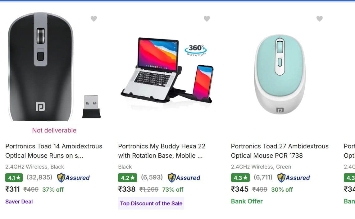Portronics Deals upto 82% off starting From Rs.199 @ flipkart