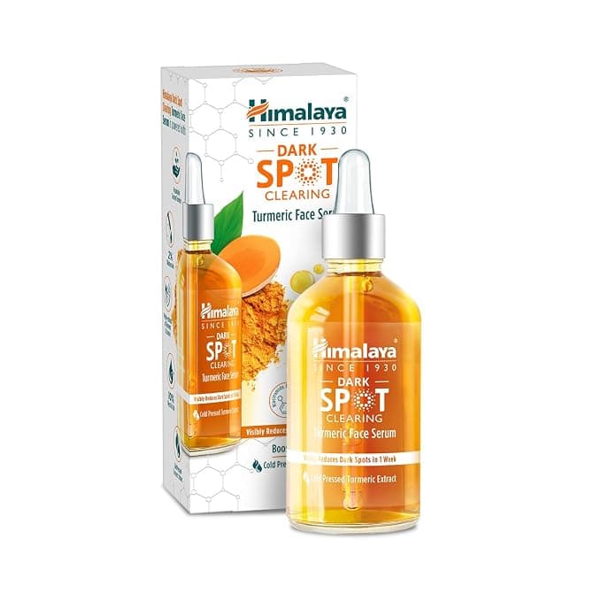 [Apply 3% Coupon] Himalaya Dark Spot Clearing Turmeric Face Serum, 30 mL | with 10% Glycolic Acid, 2% Niacinamide & Organically sourced Turmeric | Visibly Reduces Dark Spots from Day 7 | Clinically Tested | Non Staining Rs. 252 - Amazon