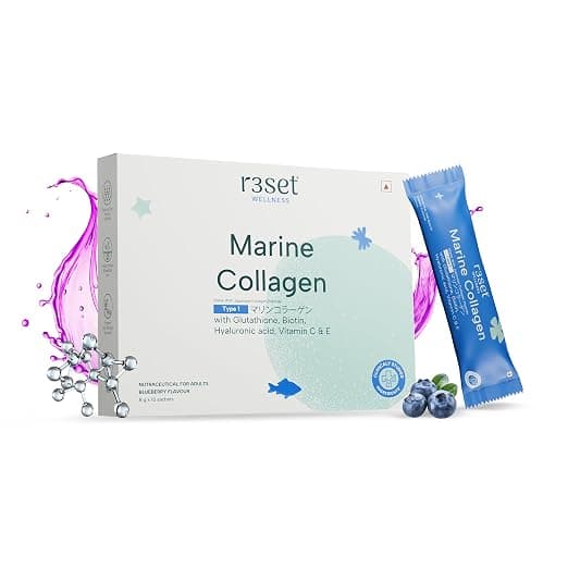 [Apply 3% Coupon] R3SET Japanese Marine Collagen Type-1 for Anti-Ageing, Wrinkle - 10 Sachets Rs. 285 - Amazon