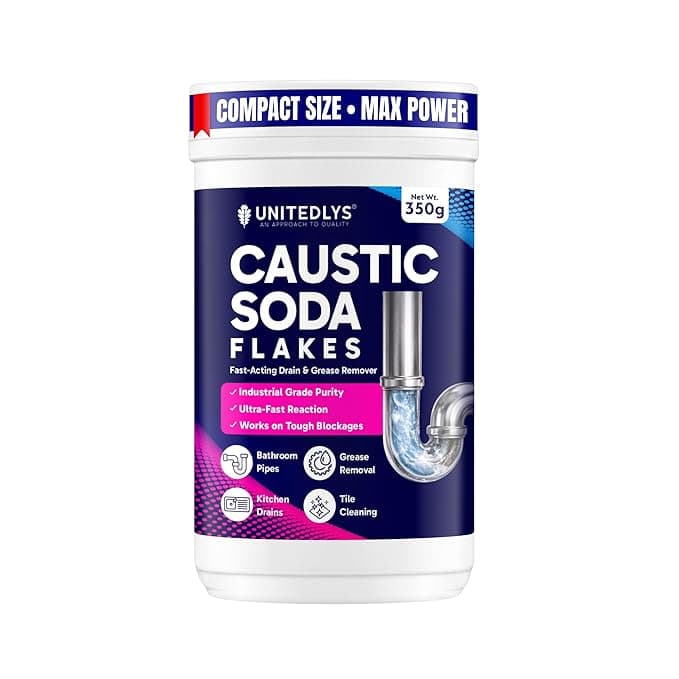 Unitedlys® Caustic Soda Drainage Block Remover 350G | Fast-Acting, Non-Toxic & Odorless Drain Cleaner Powder | Caustic Soda for Drain Cleaning | Sink & Pipe Drainage Cleaner Rs. 199 - Amazon