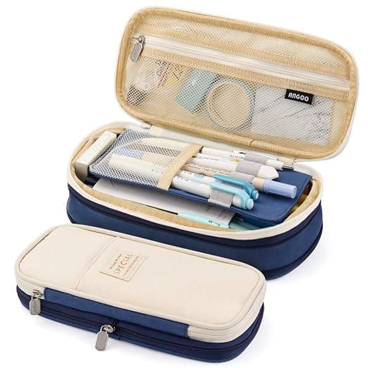 EASTHILL Canvas Big Capacity Pencil Pen Case Office College School Large Storage High Capacity Bag Pouch Holder Box Organizer (Blue) Rs. 288 - Amazon