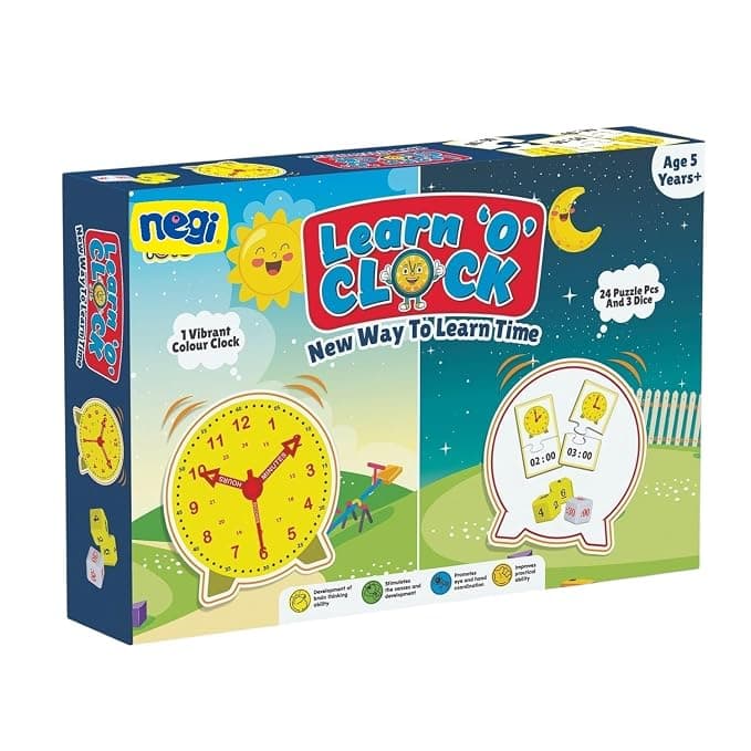 Negi Learn-O-Clock Kids Educational Time Learning Toy, New Way to Learn a time. Rs. 198 - Amazon
