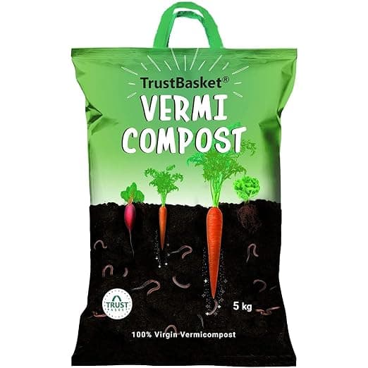 TrustBasket Organic Vermicompost Fertilizer Manure for Plants - 5 Kg Rs. 340 - Amazon