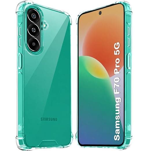 [Apply 2% Coupon] TheGiftKart Crystal Clear Back Cover Case for Samsung Galaxy F70 Pro 5G | 360 Degree Protection | Shock Proof Design | Transparent Back Cover Case for Samsung F70 Pro 5G (PC & TPU, Transparent Bumper) Rs. 293 - Amazon