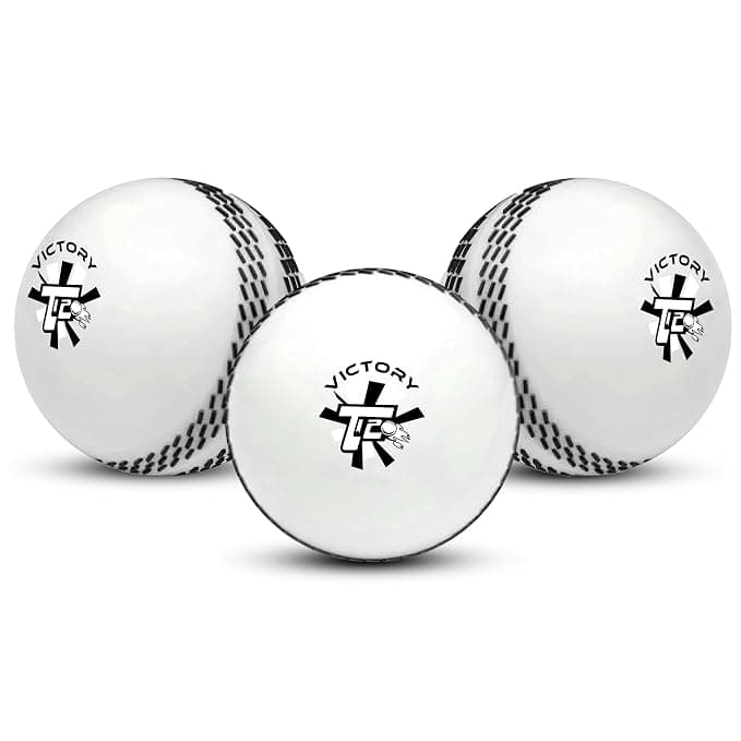 Victory T-20 Synthetic Cricket Ball for Tournament, Street Match - Wind Ball (White) Rs. 259 - Amazon