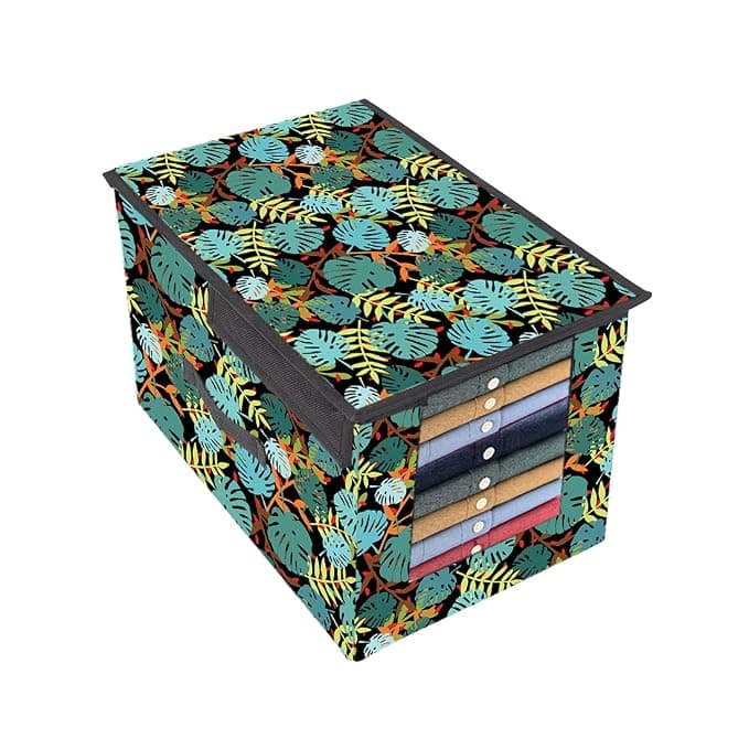 PrettyKrafts 1 Pc Non Woven Shirt Stacker/Cloth Organizer for Storage/Closet & Wardrobe Organizer for Storage/Foldable Shirt Organizer Cloth Storage Box (Green, 25x38x25 cm) Rs. 99 - Amazon