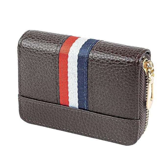 Brand Conquer 14 Slot PU Leather Wallet 12 Slot Credit/Debit Card Holder 2 Slot Money Wallet Zipper Purse for Men & Women - (10.75 x 8 x 2.5 cm) (Brown) Rs. 249 - Amazon