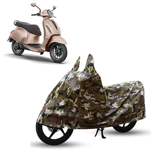 Sulfar Bike Cover for Bajaj Chetak (30/35 Series (EV)) | Waterproof, Dustproof & UV Protected | All Weather Two Wheeler Cover (Army Green) New 2026 Variants Rs. 495 - Amazon