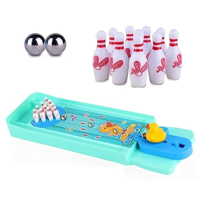 Crackles Table Top Desktop Duck Mini Bowling Board Play Set for Kids & Adults, Fun Indoor Finger Bowling Game for Boys & Girls (Pack of 1) Rs. 226 - Amazon