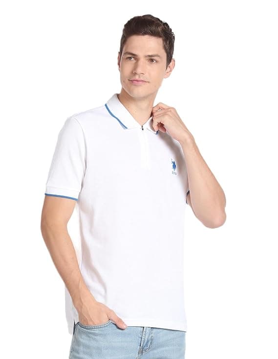 U.S. Polo ASSN. Knitted Slim Fit Polo T Shirts for Men - 100% Cotton, Half Sleeves Mens Tshirt Rs. 646 - Amazon