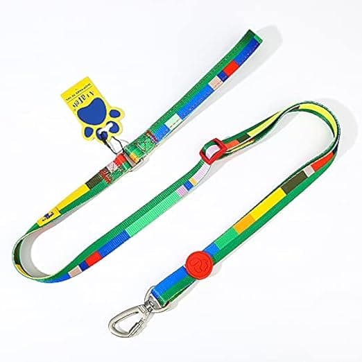 [Apply 2% Coupon] A+a Pets' Nylon Waterproof Leash | Length Adjustable with Neoprene Padded Handle for Dogs & Cats (Block Design, Multicolor, Small) Rs. 291 - Amazon