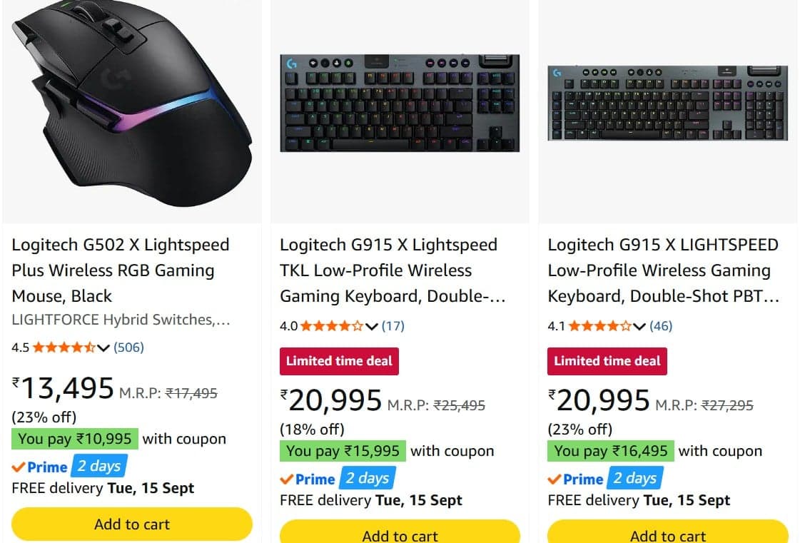 Logitech Coupon Deals @ amazon Rs. 8995 - Amazon