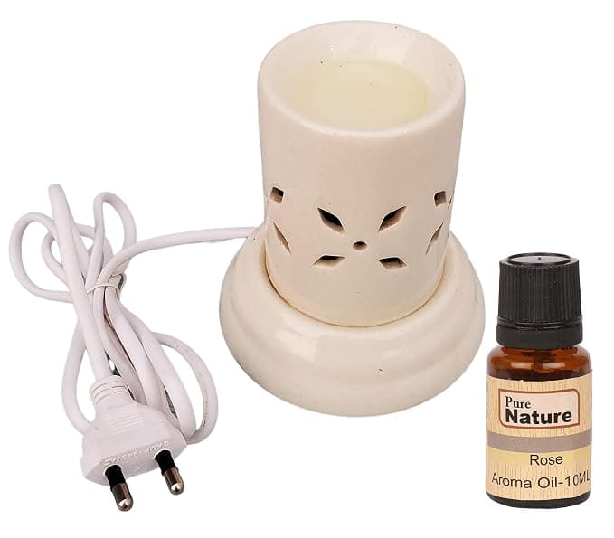 Pure Source India Electric Aroma Diffuser for Home, Off White - (10 ml Rose Fragrance) Rs. 223 - Amazon