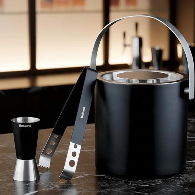[Apply 10% Coupon] 3 Piece Bar Set, 1.5 L Ice Bucket, Tongs and Jigger Rs. 2120 - Amazon