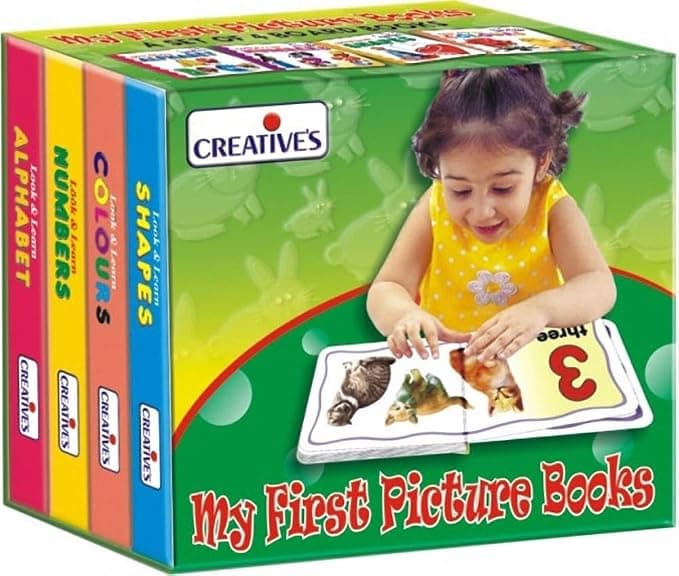 Creative's My First Picture Books | Set of 4 Board Books for Babies & Toddlers | Alphabet Numbers Colours Shapes | Look & Learn Series | Age 1 to 3 Years | Early Learning Gift Set Rs. 94 - Amazon