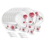 Larah by Borosil Belle Fluted Series Opalware Dinner Set