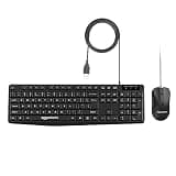 Amazon Basics Wired Keyboard and Mouse Combo l 1200 DPI l for Windows, Mac OS