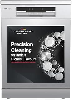 Hafele Aqua Chrome Dishwasher |13 Place Settings |Upto 70 Utensils |Designed for Indian Kitchens |Free-Standing |Hygienic & High-Performance Cleaning |Premium Stainless Steel Finish |5-Year Warranty
