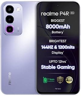 realme P4R 5G Smartphone, Lavender Glare, 8000mAh Battery, 144Hz Display, 6 GB RAM, 128 GB