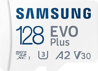 SamsungEVO Plus 128GB Micro SDXC w/SD Adaptor, Up-to 160MB/s, Expanded Storage for Gaming Devices, Android Tablets and Smart Phones, Memory Card, MB-MC128SA/IN