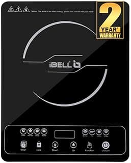 iBELL 20YO Induction Cooktop 2000 W Double/Single Coil Electric Stove with Full Touch Control, Auto Shut-Off & Overheat Protection, Crystal Glass Surface, 1+1 Year Warranty