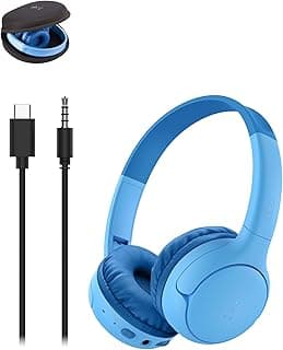 Belkin SoundForm Mini 2 Wireless Kids Bluetooth Headphones - On-Ear Earphones w/ 55H Battery Life, 85dB Safe Volume Limit, Built-in Microphone - Toddler Headphones for iPad, Tablet, School, Travel