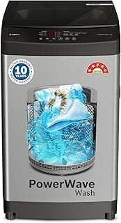 Bosch 7 kg 5 Star Fully Automatic Top Load Washing Machine,PowerWave Wash,Inbuilt Dual Lint Filter, Stainless Steel VarioDrum with 5 fin Pulsator, Water Save, Flex Drain, Dark Grey (WOE70AH0IN)