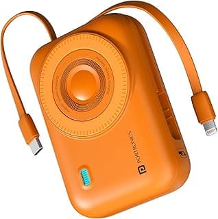 Portronics Power Shutter 20000mAh 15W Magnetic Wireless Fast Charging Powerbank with in-Built Type C & 8 Pin Cable, 22.5W Type C PD Output, Type C Bidirectional Port, LED Display (Orange)