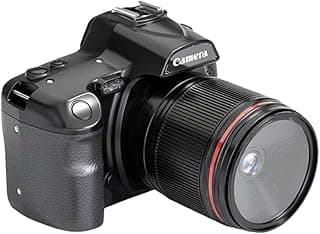 IR 64MP Camera Compact and Portable DSLR Camera for Outdoor, Black, with WiFi