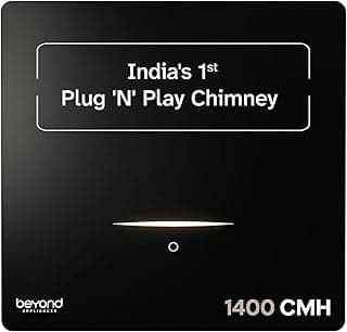 Beyond Appliances Cube Pro Plug N Play Ductless Kitchen Chimney | 1400 CMH| Auto-Clean| 5-Stage Charcoal Activated Filter +4Yr Warranty| 3-way Suction| 15Yr Motor + 2Yr Warranty| 45dB| 60cm| Black