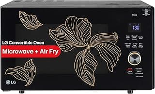 LG 28 L, Convertible Microwave Oven with Air Fry, Charcoal Lighting Heater, Wi-Fi Enabled (MJEN286UGWF, Black, Motorised Rotisserie, 60 Air Fry Recipe, 40 Scan to Cook Recipes & 331 Auto Cook Menu)